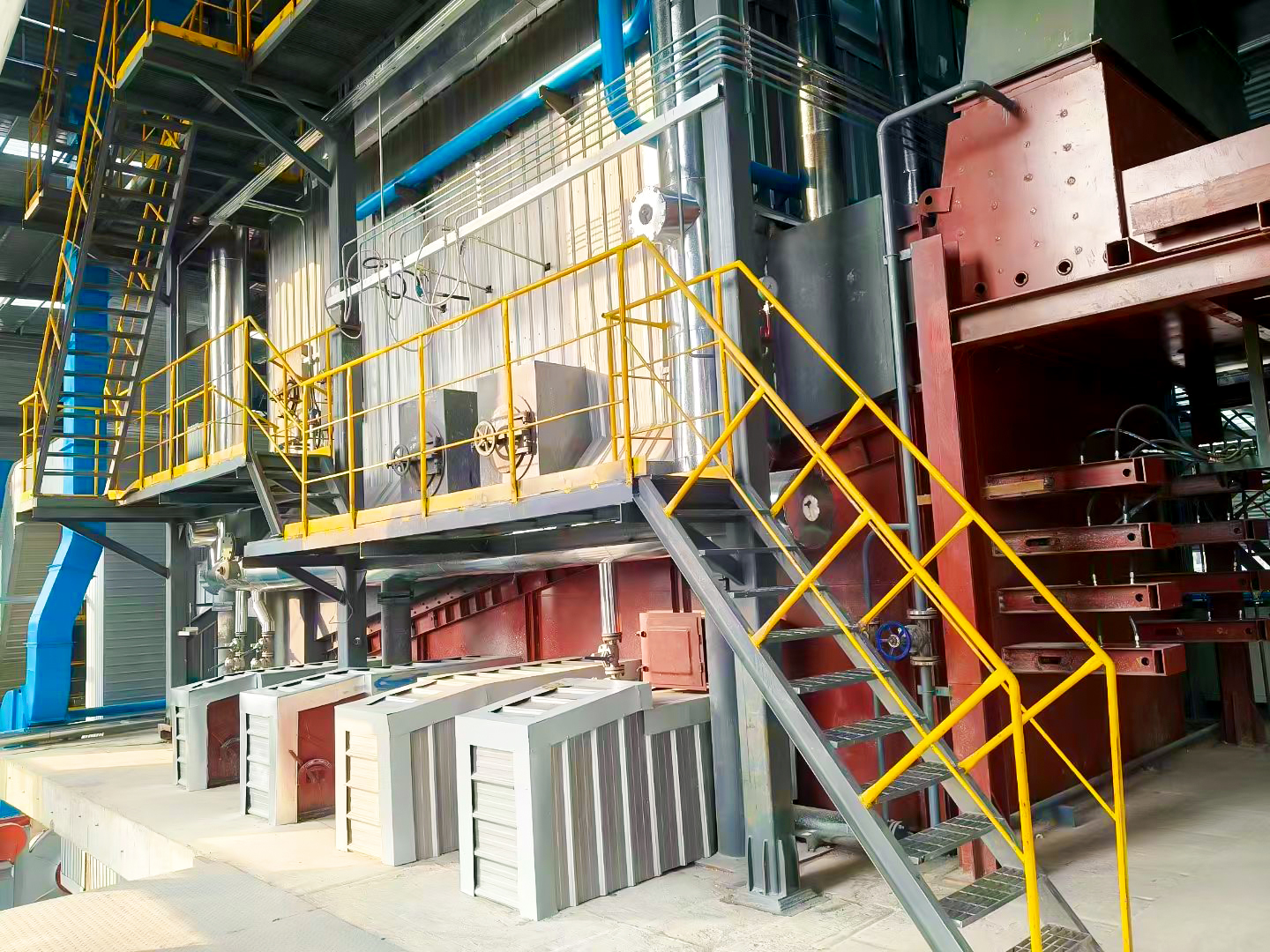 山東棗莊25噸生物質角管鍋爐客戶現場